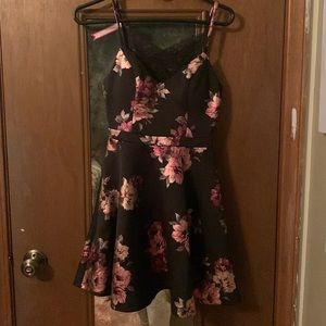 Floral Black Dress